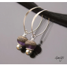 Grace - boucles d'oreille lampwork depoli améthyste et silvered