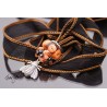Honey queen - collier pendentif gaelys, pierre semi précieuses, lampwork et soie