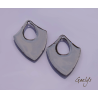 Paire de charm cuivre émaillé pour boucles d'oreille - vert / bleu pervenche/ marine
