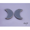 Paire de charm cuivre émaillé pour boucles d'oreille - bleu cobalt  /  bleu de provence - dégradé - feuillage bleu ciel