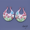 Paire de charm cuivre émaillé pour boucles d'oreille - vert / rose  / violet / pourpre
