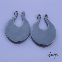 Paire de charm cuivre émaillé pour boucles d'oreille - vert / rose  / violet / pourpre