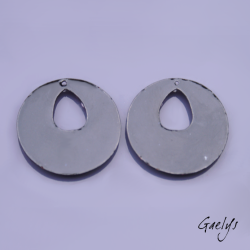 Paire de charm cuivre émaillé pour boucles d'oreille - vert / rose  / pourpre
