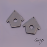 Paire de charm cuivre émaillé pour boucles d'oreille - vert / bleu / marine / rouge / blanc - Bird House