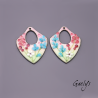 Paire de charm cuivre émaillé pour boucles d'oreille - vert / rose  / aqua / turquoise / pourpre