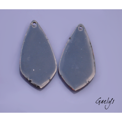 Paire de charm cuivre émaillé pour boucles d'oreille - fond noir / vert anis / rose / violet / jaune