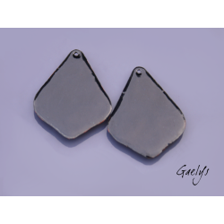 Paire de charm cuivre émaillé pour boucles d'oreille - fond jaune / vert / rouge / blanc / jaune