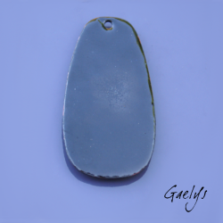 GRAND pendentif cuivre émaillé -  vert / bleu / jaune / violet - Glycine prairie fleurie