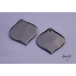 Paire de charm cuivre émaillé pour boucles d'oreille - fond pêche / vert / orange / violet / blanc