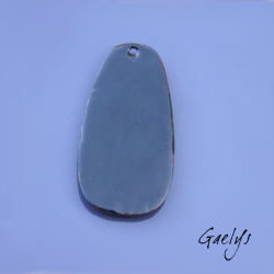 GRAND pendentif cuivre émaillé -  vert / bleu / jaune / violet - Glycine prairie fleurie