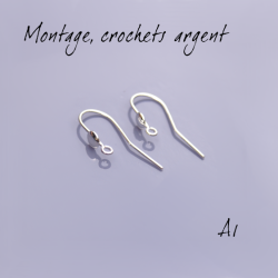 Montage EMAUX - Crochets d'oreilles 17 mm et disque 4,5 mm Argent 925