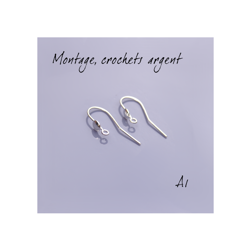 Montage EMAUX - Crochets d'oreilles 17 mm et disque 4,5 mm Argent 925