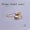 Montage EMAUX - Crochets d'oreilles 33 mm et goutte 11 mm Vermeil