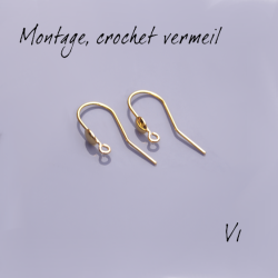 Enamel setting - 17 mm ear hooks and 4.5 mm vermeil disc