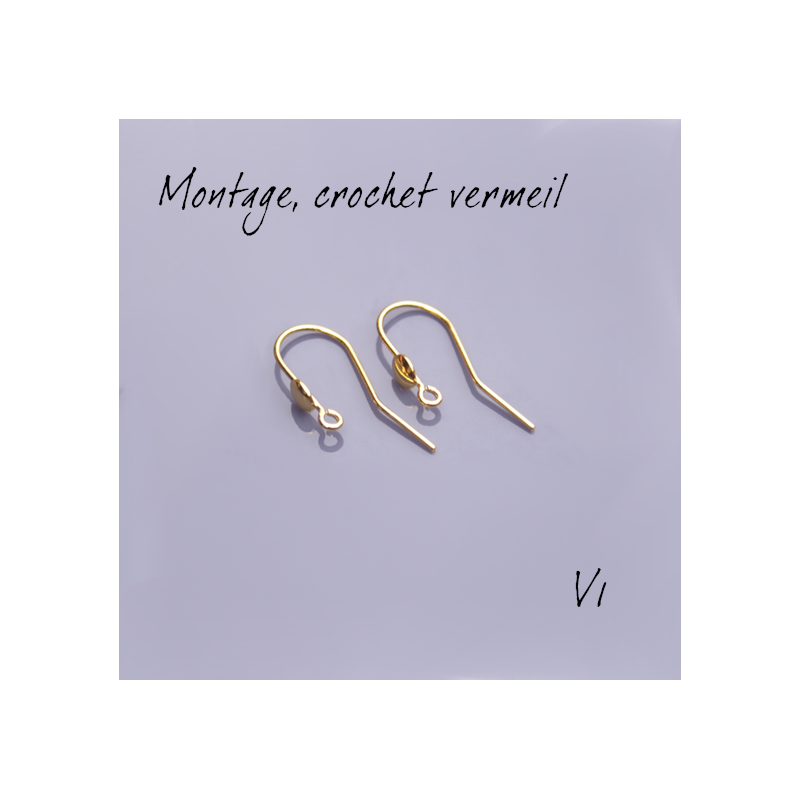Montage EMAUX - MAGGY - Crochets d'oreilles 17 mm et disque 4,5 mm Vermeil