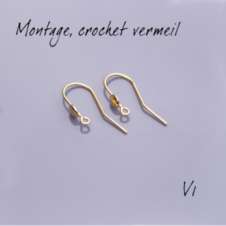 Enamel setting - 17 mm ear hooks and 4.5 mm vermeil disc