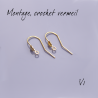 Enamel setting - 17 mm ear hooks and 4.5 mm vermeil disc