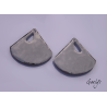 Paire de charm cuivre émaillé pour boucles d'oreille - fond bleu glace / vert / violet / blanc / bleu ciel