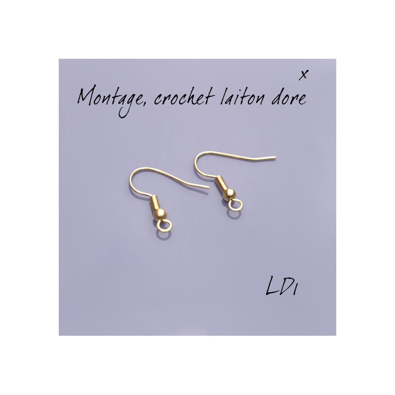 Montage EMAUX - Crochets d'oreilles boules 19 mm - Laiton doré