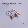 Enamel setting - 24mm ear hooks and 5.5mm flower - antique copper