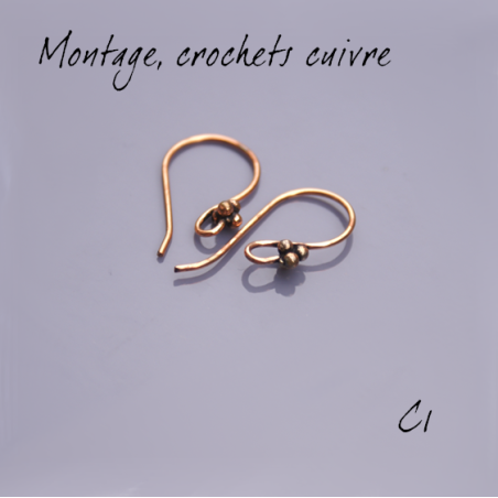 Montage EMAUX - Crochets d'oreille 25 mm X 12 mm - cuivre vieilli