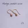 Montage EMAUX - Crochets d'oreille 20 mm et goutte 5 mm - cuivre vieilli