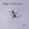 Montage EMAUX -  Crochets d'oreilles 21 mm et rosace 7 mm  Argent 925