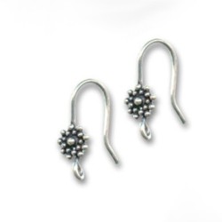 Montage EMAUX -  Crochets d'oreilles 21 mm et rosace 7 mm  Argent 925