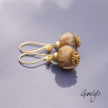 Sidney - boucles d'oreille dorées, lampwork borosilicate