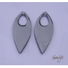 Paire de charms cuivre émaillé pour boucles d'oreille - vert / violet / blanc / aqua / prune - longue feuille