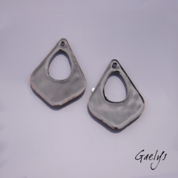 Paire de charm cuivre émaillé pour boucles d'oreille -  vert / bleu turquoise / rose / blanc