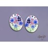 Paire de charm cuivre émaillé pour boucles d'oreille - vert jade / violine / bleu pervenche / violet / blanc / prune