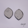 Paire de charm cuivre émaillé pour boucles d'oreille - fond rose / vert / pourpre / blanc - champêtre