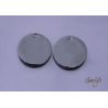 Paire de charm cuivre émaillé pour boucles d'oreille - vert / bleu pâle / bleu pervenche / prune / blanc - cercle - 30 mm