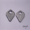 Paire de charm cuivre émaillé pour boucles d'oreille - fond pourpre / vert / pourpre / blanc / jaune