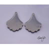 Paire de charm cuivre émaillé pour boucles d'oreille -  vert / violet/ blanc / jaune - éventail en corolle