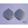 Paire de charm cuivre émaillé pour boucles d'oreille - fond noir / vert anis / violet / jaune / blanc - lentille