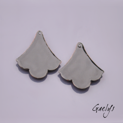 Paire de charm cuivre émaillé pour boucles d'oreille - fond jaune / vert / blanc / pourpre