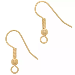 Montage EMAUX - Crochets d'oreilles boules 19 mm - Laiton doré