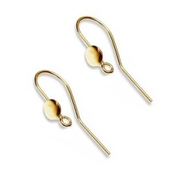 Enamel setting - 17 mm ear hooks and 4.5 mm vermeil disc