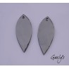 Paire de charm cuivre émaillé pour boucles d'oreille - vert / rouge / bleu  / jaune - longue feuille