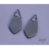Pair of enameled copper charm earrings - green / purple / mauve / dusty rose / white / yellow