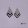 copy of Pair of enameled copper charm earrings - pink/soft green/purple/pink background