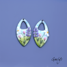 Paire de charm cuivre émaillé pour boucles d'oreille -  vert / bleu ciel / violet / rose /  blanc / jaune - paquerettes