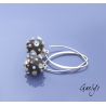 Caominth - boucles d'oreille perles ronde chocolat et vert d'eau - picots bulles