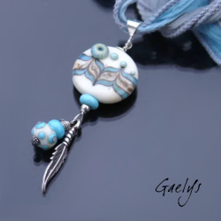 Dancing Horse - Indian-inspired lampwork pendant - silver
