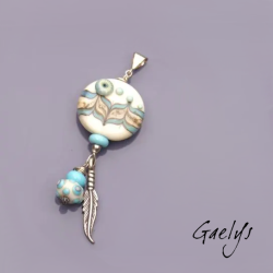 Dancing Horse - Indian-inspired lampwork pendant - silver