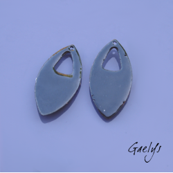 Paire de charm cuivre émaillé pour boucles d'oreille -  vert / bleu ciel / violet / rose /  blanc / jaune - paquerettes