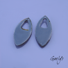 Pair of enameled copper charm earrings - green / sky blue / purple / pink / white / yellow - daisies