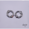 Paire de charm cuivre émaillé pour boucles d'oreille - fond vert / blanc / violet / olive - Couronne - coccinelle